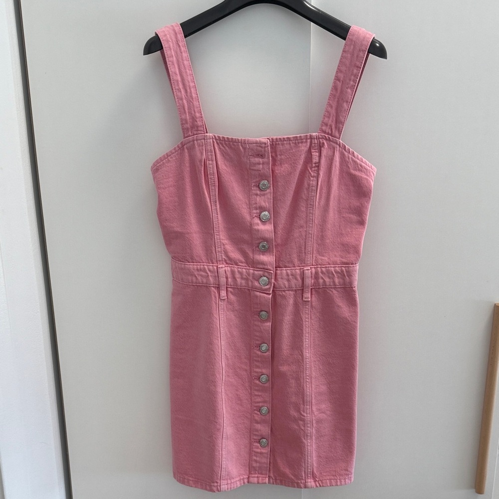 Mango Pink Denim Mini Dress